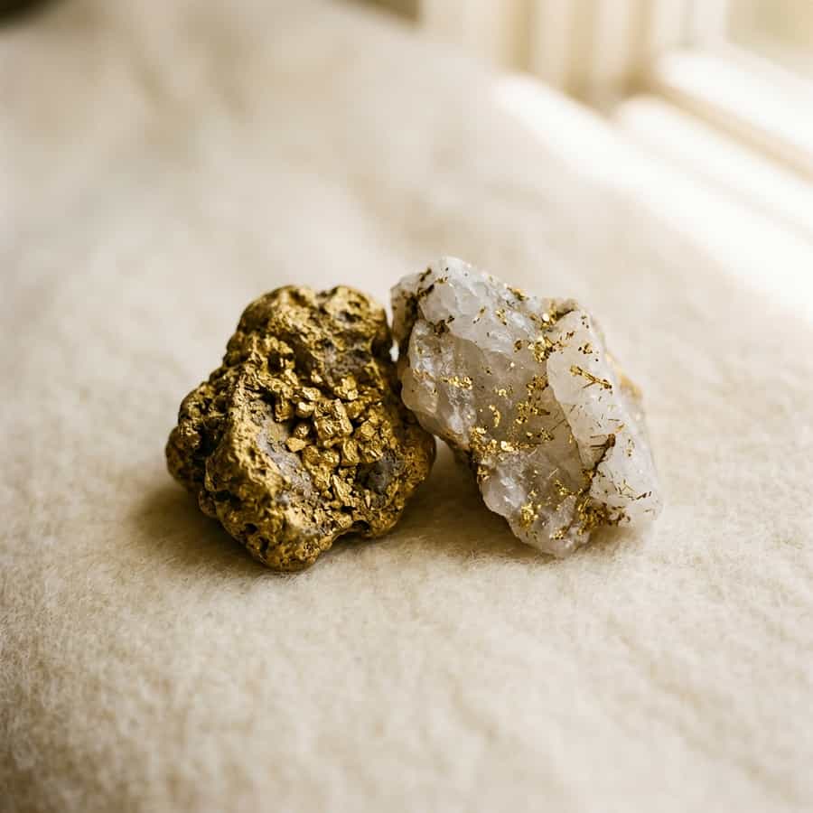 Raw unrefined gold ore